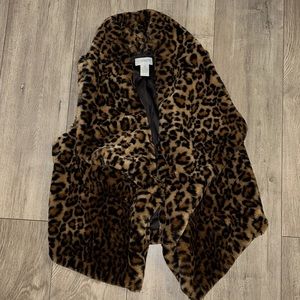 Leopard fluffy vest